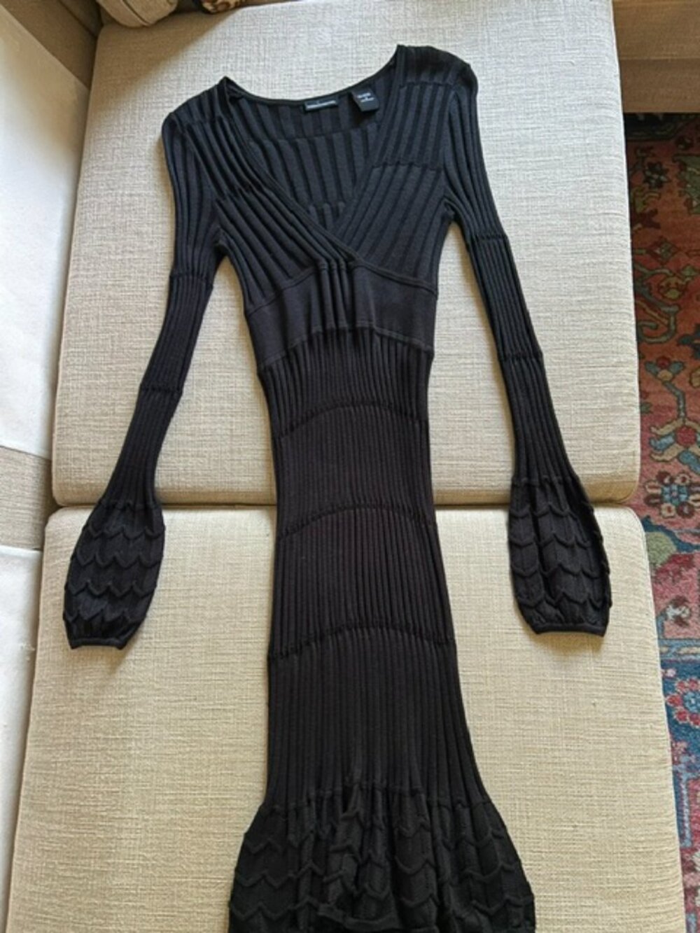 MODA International - sold by Victoria Secret - Long sleeve knit black dress - SM